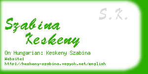 szabina keskeny business card